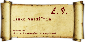 Lisko Valéria névjegykártya